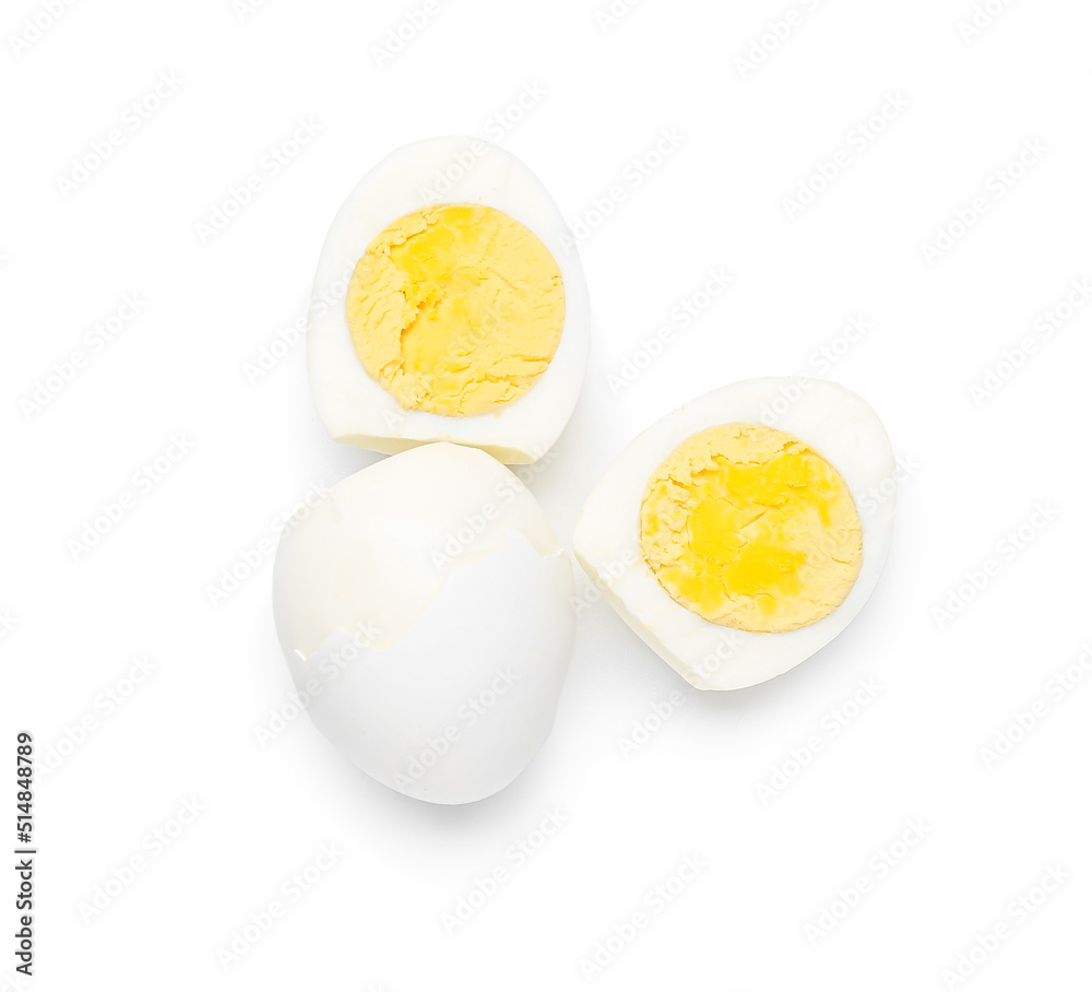 Tasty boiled eggs isolated on white background Tasty boiled eggs isolated on white background