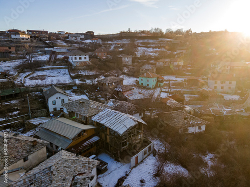 Aerial view of Village of Dolen, Blagoevgrad Region, Bulgaria photo