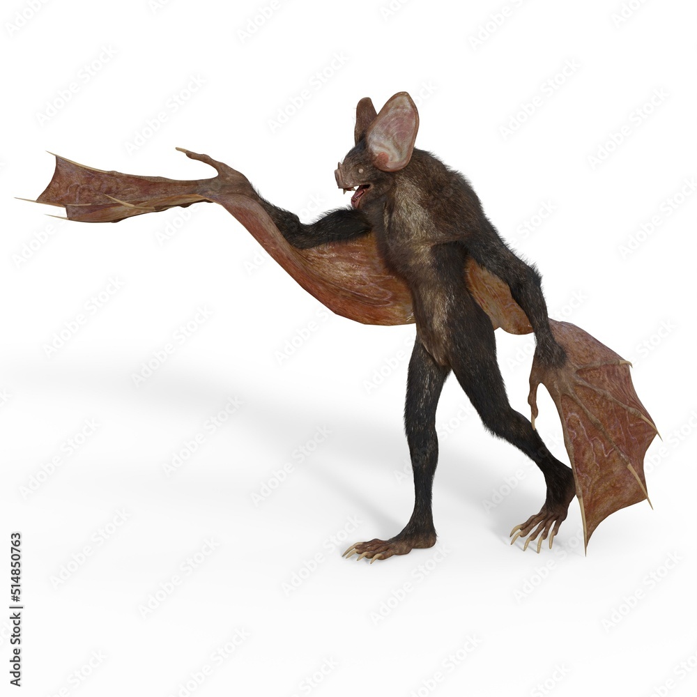 Fototapeta premium 3d-illustration of an isolated creepy fantasy werebat