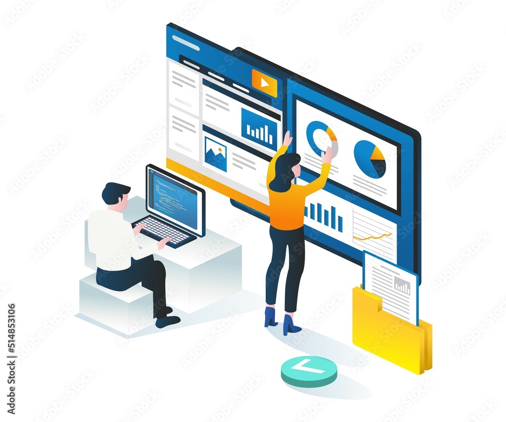A couple is compiling data analysis with programming language A couple is compiling data analysis with programming language