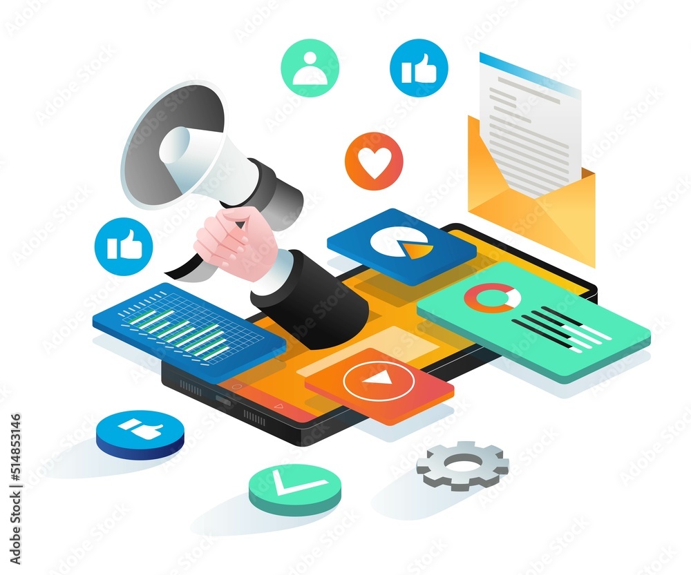 Fototapeta premium Social media marketing analysis