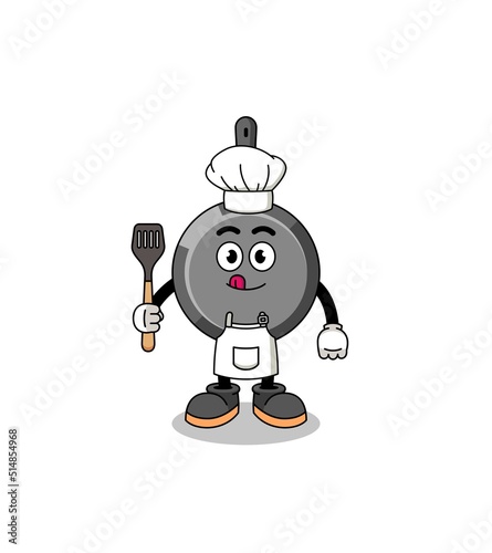 Mascot Illustration of frying pan chef