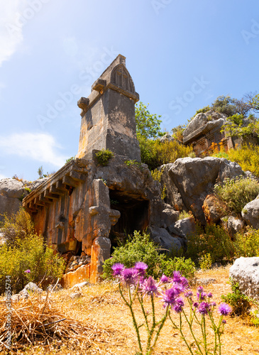 Tombs of Soura, ancient excavation site near town Demre of Antalya, Turkey. photo