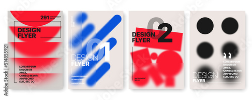 Covers templates set with blurred geometric elements. Applicable for flyer, cover annual report, placards, brochures, posters, banners