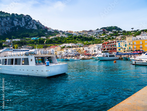 The port on the island of Capri in the Bay of Naples Italy..Capri has been a resort island since Roman times  © quasarphotos