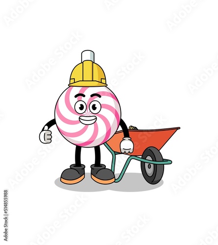 lollipop spiral cartoon as a contractor