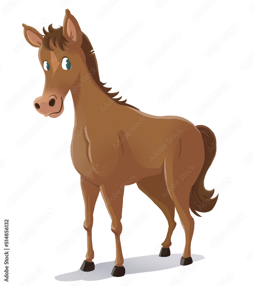 Brown funny horse illustration Brown funny horse illustration