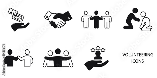 Volunteer Aid Assisstant icons set . Volunteer Aid Assisstant pack symbol vector elements for infographic web