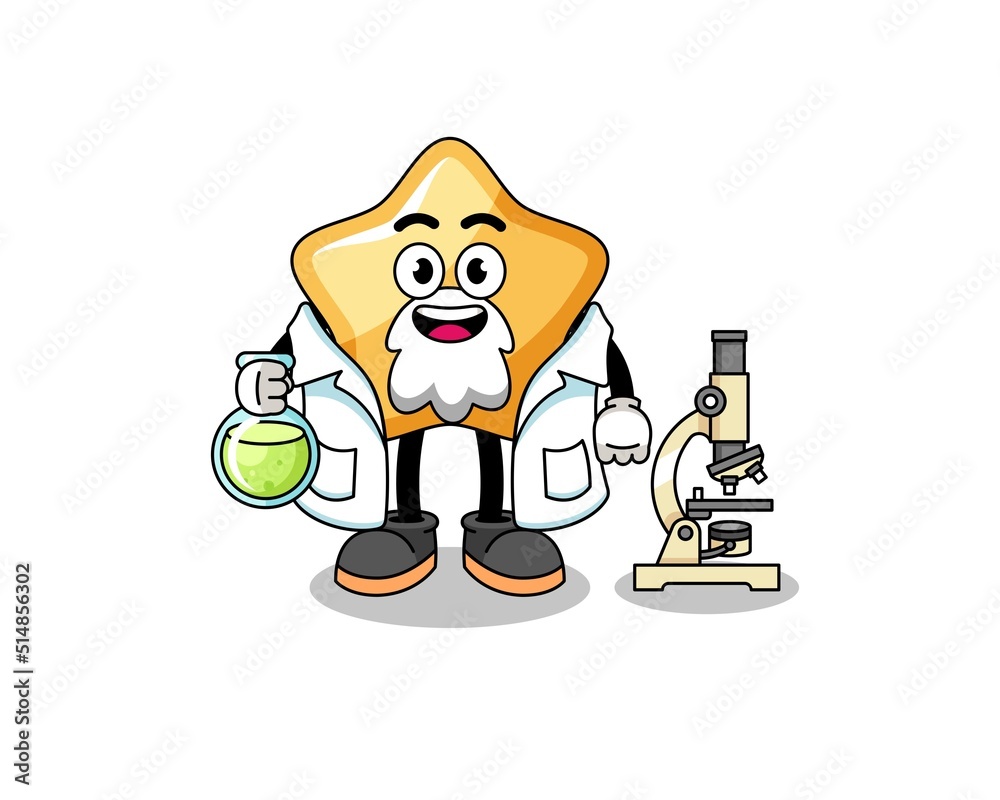Mascot of star as a scientist