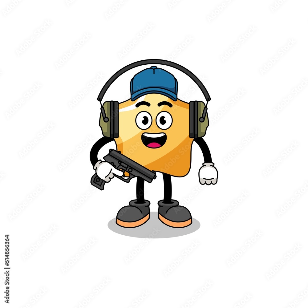 Character mascot of star doing shooting range Character mascot of star doing shooting range