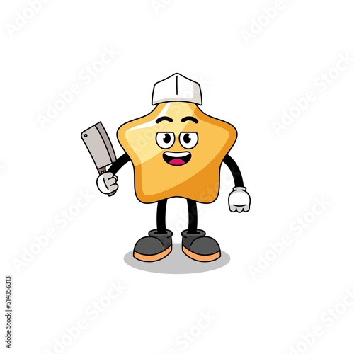 Mascot of star as a butcher