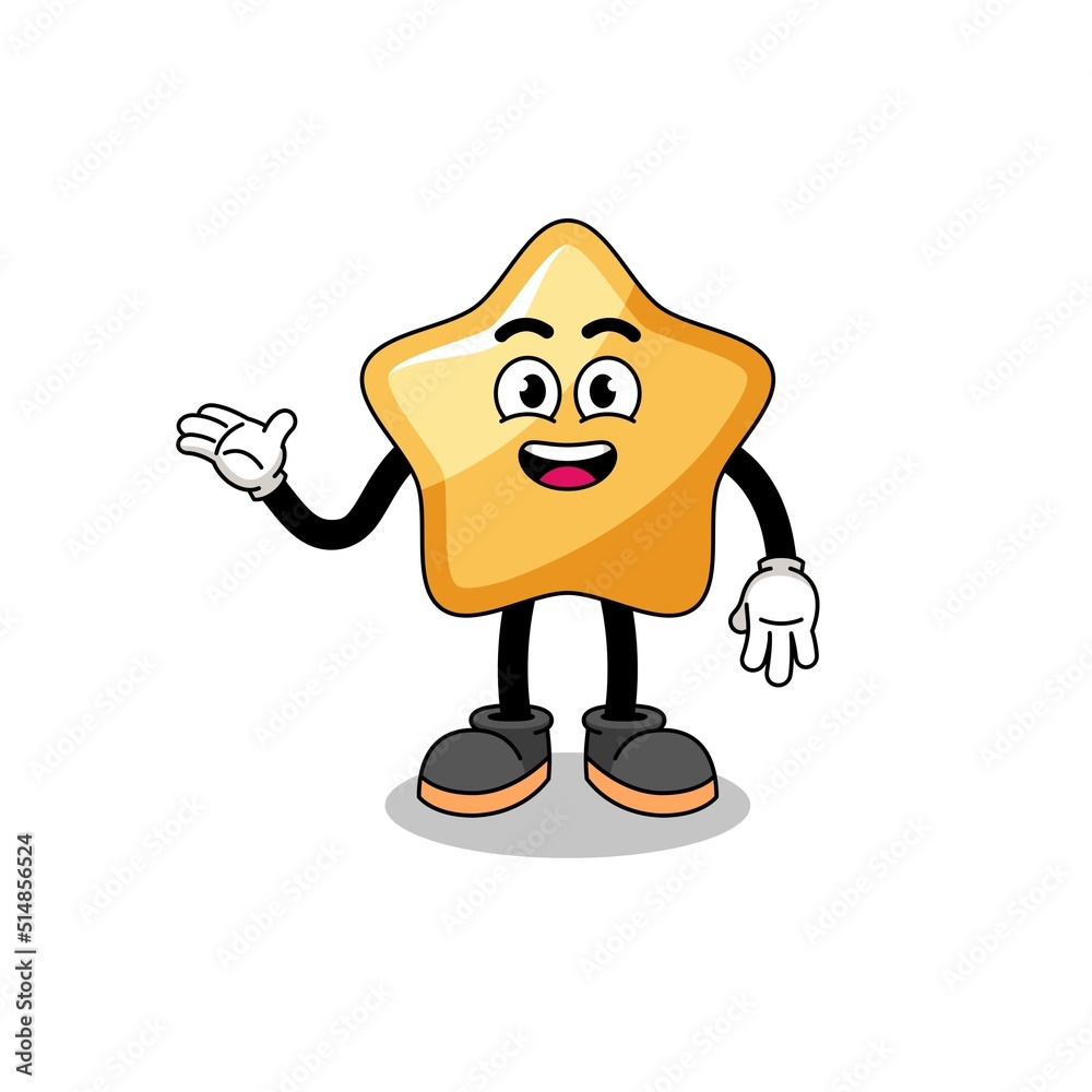 star cartoon with welcome pose star cartoon with welcome pose