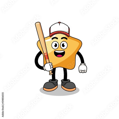 star mascot cartoon as a baseball player