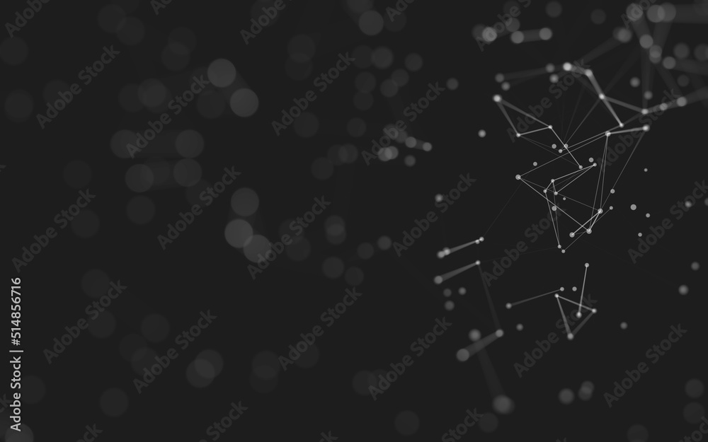 Abstract background. Molecules technology with polygonal shapes, connecting dots and lines. Connection structure. Big data visualization. Abstract background. Molecules technology with polygonal shapes, connecting dots and lines. Connection structure. Big data visualization.