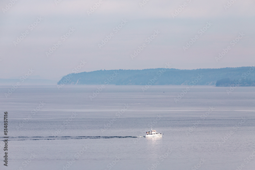 Boat Crosses Puget Sound Boat Crosses Puget Sound