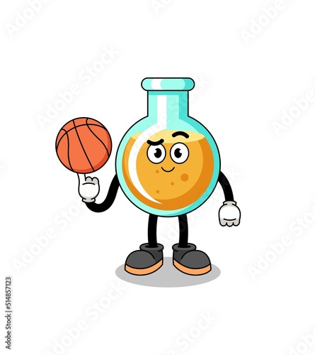 lab beakers illustration as a basketball player