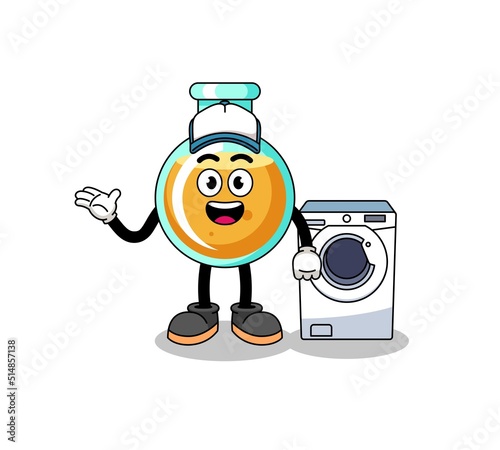 lab beakers illustration as a laundry man