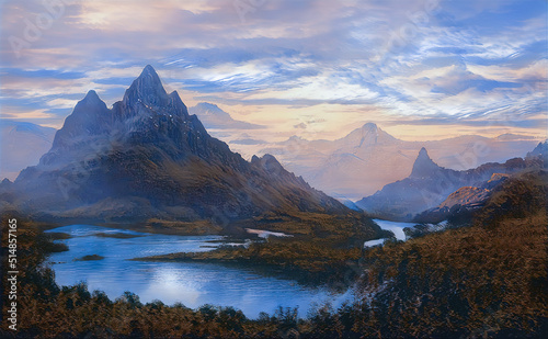 Fantasy landscape, sci-fi l...