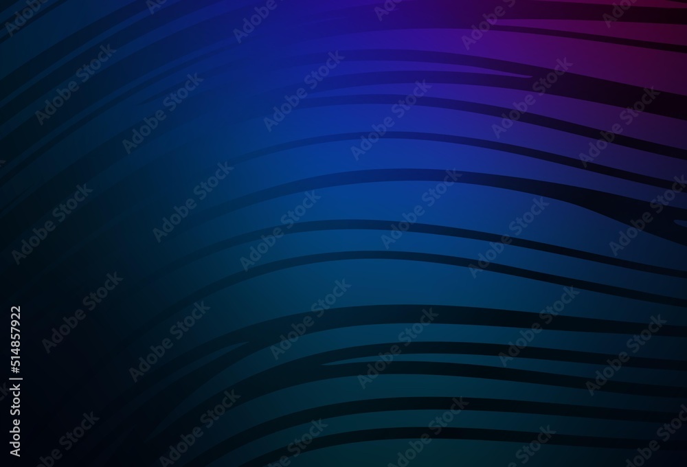 Dark Pink, Blue vector template with curved lines.