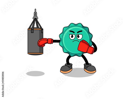 Illustration of bottle cap boxer
