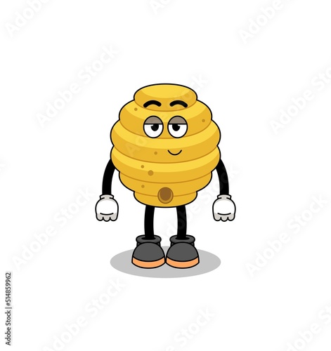 bee hive cartoon couple with shy pose