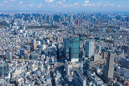 渋谷上空・渋谷駅周辺・空撮