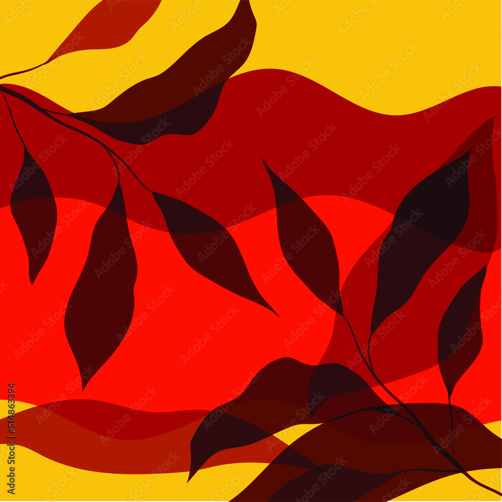 Fototapeta premium Floral illustration in tropical style. Perfect for fabric. Modern graphic design.