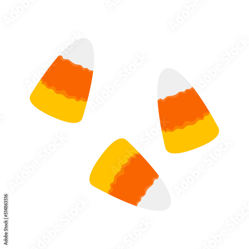 Vector illustration of  halloween candy corn isolated on background.