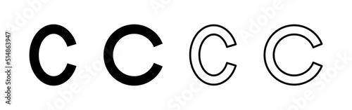 Copyright icon vector. copyright sign and symbol