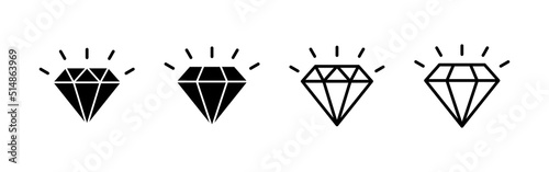 Diamond icon vector. diamond gems sign and symbol