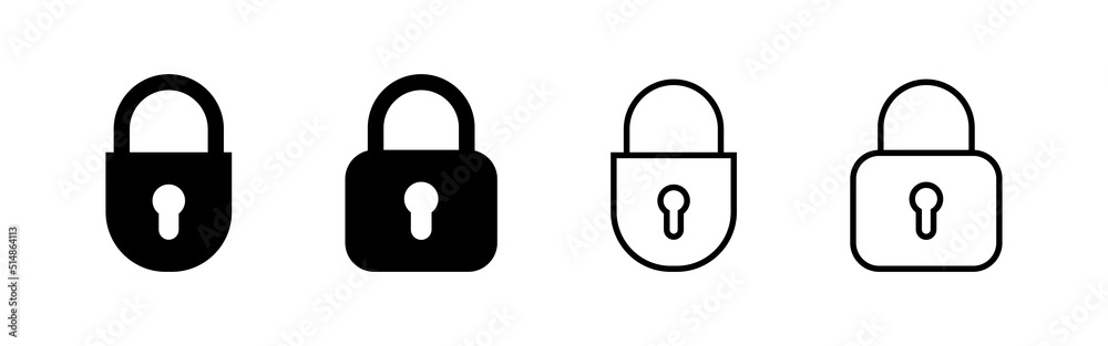 Lock icon vector. Padlock sign and symbol. Encryption icon. Security symbol Lock icon vector. Padlock sign and symbol. Encryption icon. Security symbol
