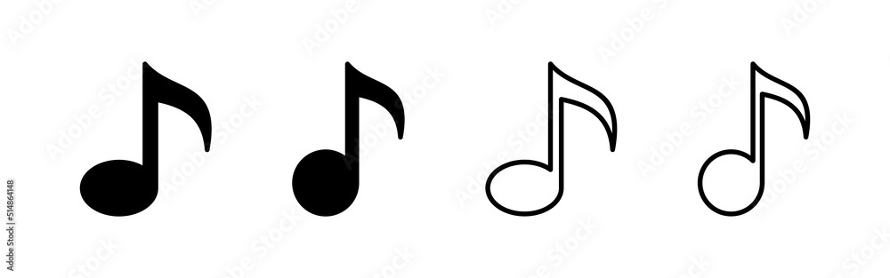Music icon vector. note music sign and symbol Music icon vector. note music sign and symbol