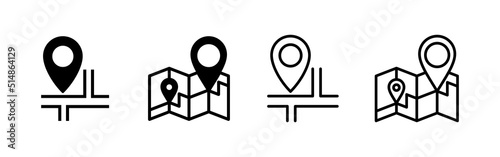 Maps and pin icon vector. location sign and symbol. geo locate, pointer icon.