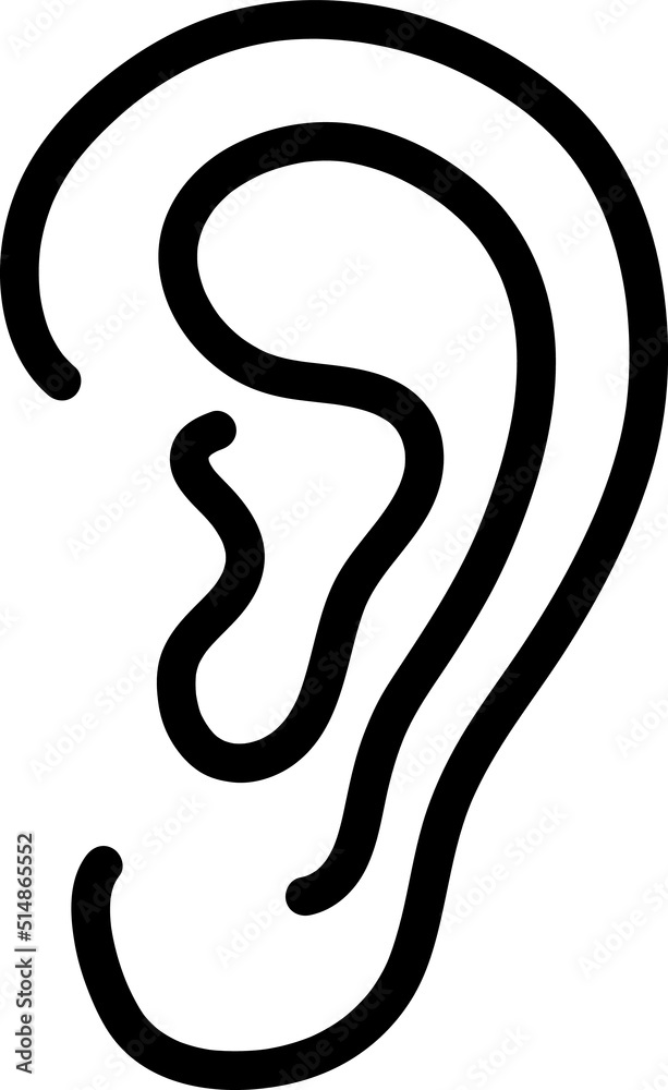 Fototapeta premium Ear thin icon in trendy flat style isolated on white background. Symbol for your web site design.eps