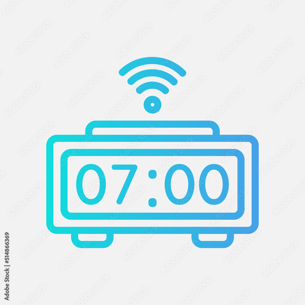 Smart clock icon in gradient style about smart home, use for website mobile app presentation Smart clock icon in gradient style about smart home, use for website mobile app presentation