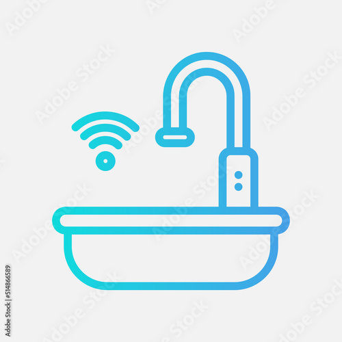Smart sink icon in gradient style about smart home, use for website mobile app presentation