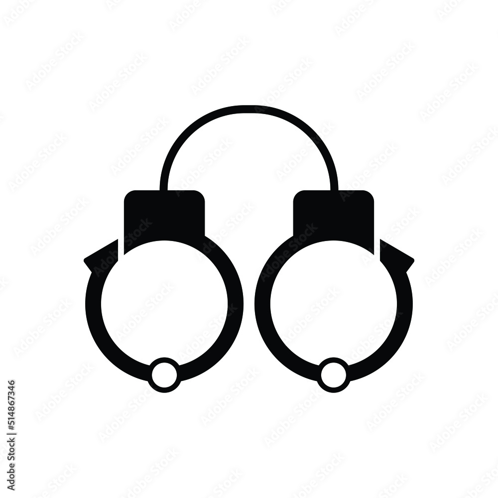 Handcuffs icon design isolated on white background Handcuffs icon design isolated on white background