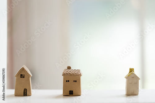 wooden house for sale on white