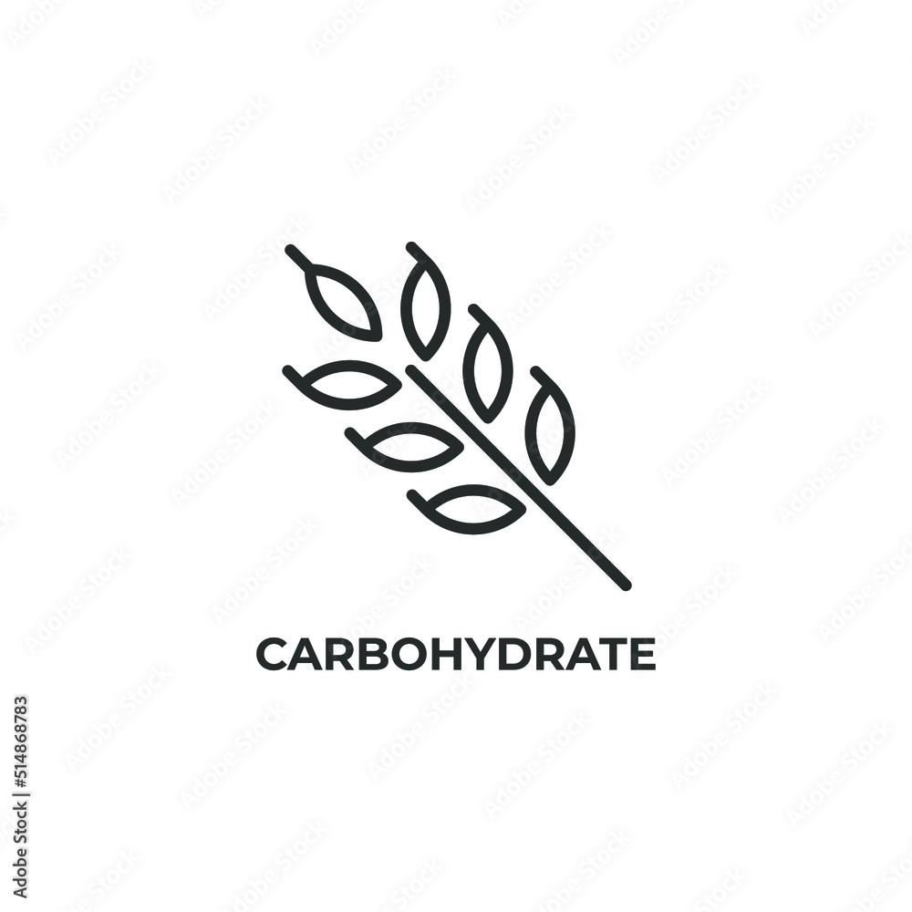 carbohydrate line icon. linear style sign for mobile concept and web design. Outline vector icon. Symbol, logo illustration. Vector graphics carbohydrate line icon. linear style sign for mobile concept and web design. Outline vector icon. Symbol, logo illustration. Vector graphics