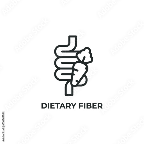 dietary fiber line icon. linear style sign for mobile concept and web design. Outline vector icon. Symbol, logo illustration. Vector graphics