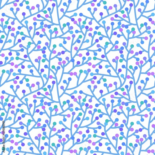 Simple floral seamless branches pattern for summer notebooks and autumn wrapping paper and kids and fabrics © Tetiana