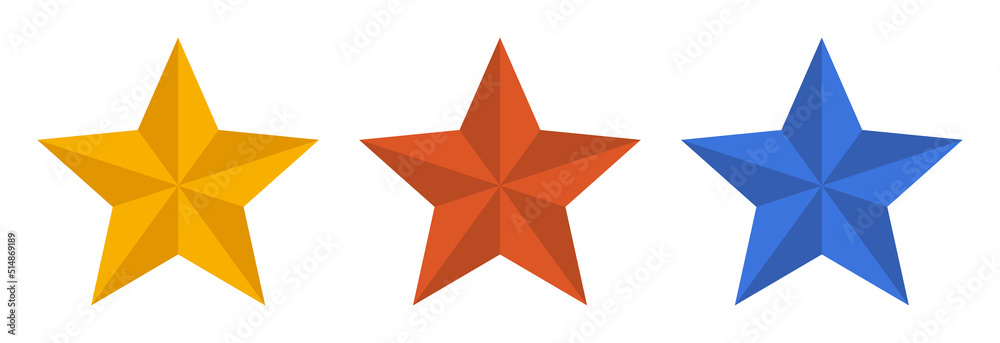 Star icon 3D shape vector symbol illustration.