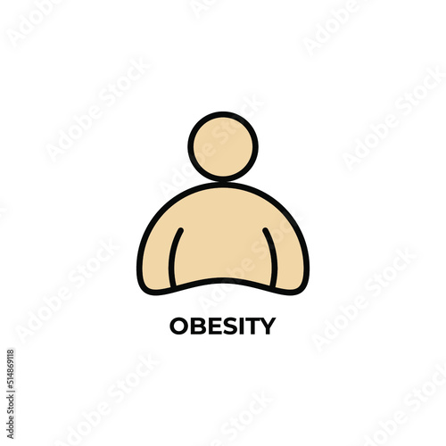 obesity vector icon. Colorful flat design vector illustration. Vector graphics