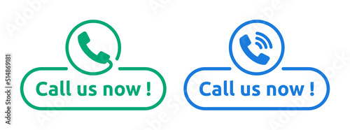 Call us now button vector with phone icon illustration.