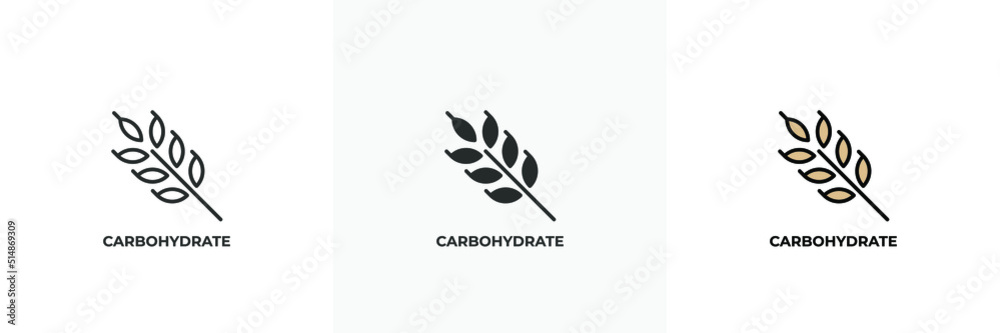 carbohydrate icon. Line, solid and filled outline colorful version, outline and filled vector sign. Idea Symbol, logo illustration. Vector graphics
