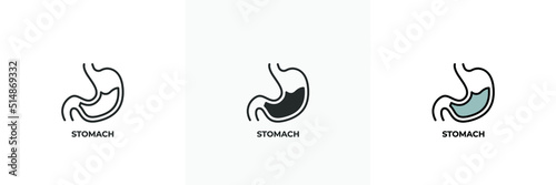 stomach icon. Line, solid and filled outline colorful version, outline and filled vector sign. Idea Symbol, logo illustration. Vector graphics