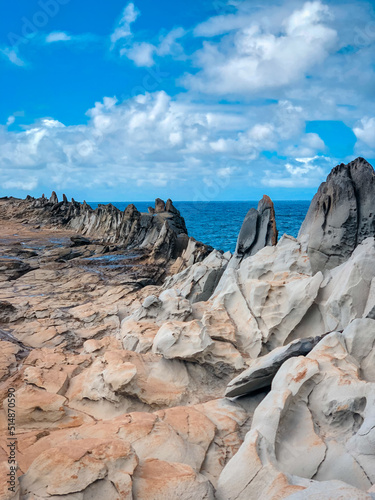 Sharp rocks on the coast of Maui, Hawaii.