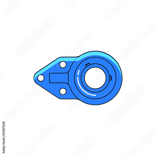 pillow block bearing type UCFH, vector icon 2D design on white background
