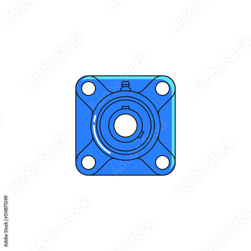 pillow block bearing type UCF, vector icon 2D design on white background
