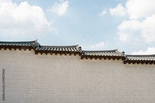 Photography Gyeongbokgung Palace Korean traditional wall in Seoul, Korea